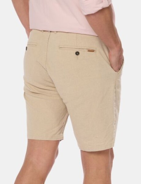 BERMUDA CLÁSICA DE LINO Beige