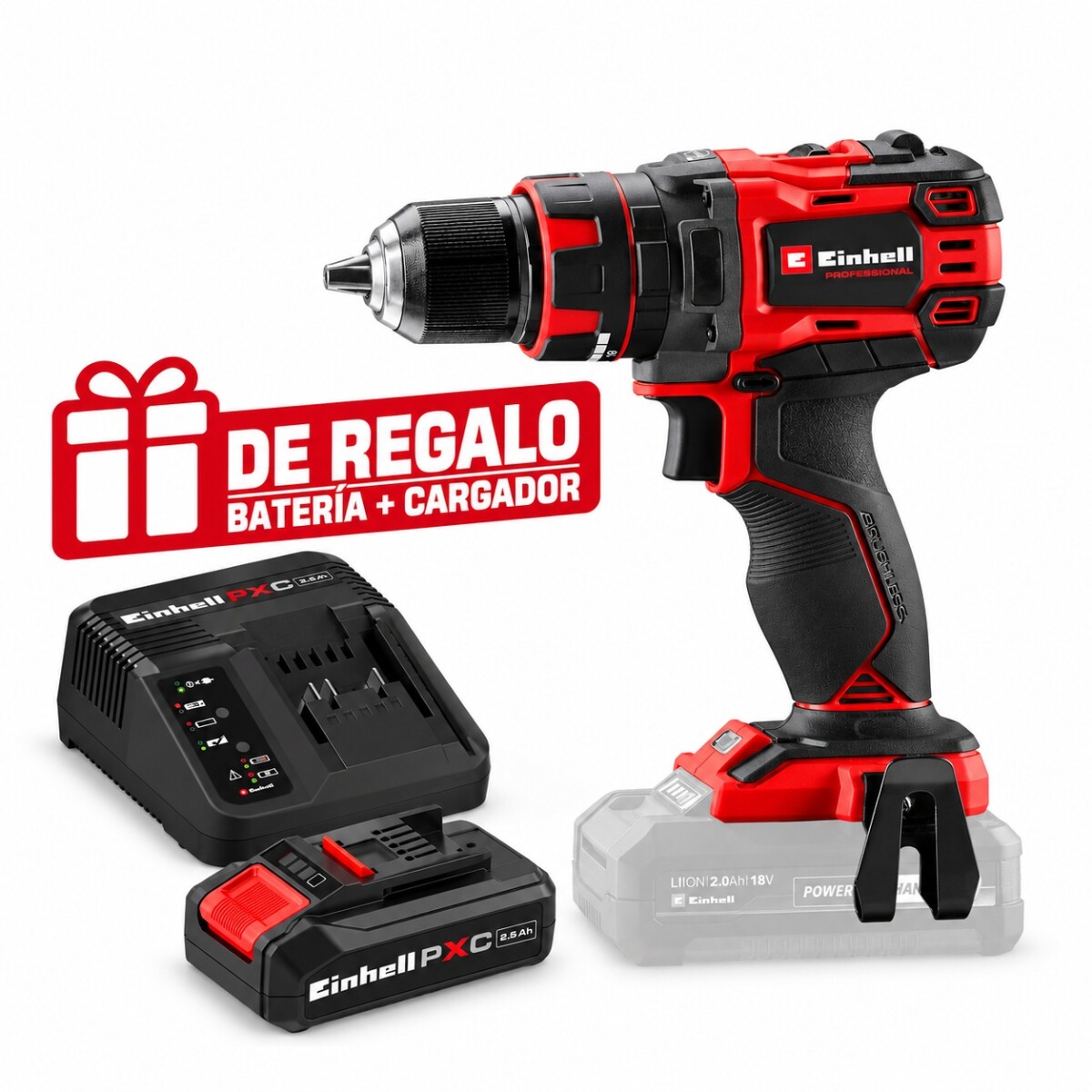 TALADRO INALAMBRICO EINHELL + REGALO - N/a 