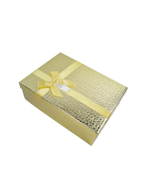 caja rigida delux con lazo 18x25x8 ORO