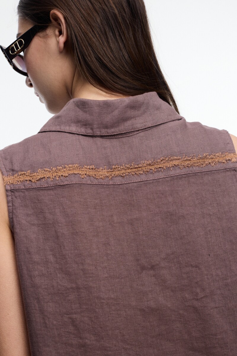 CAMISA SIN MANGAS Marron