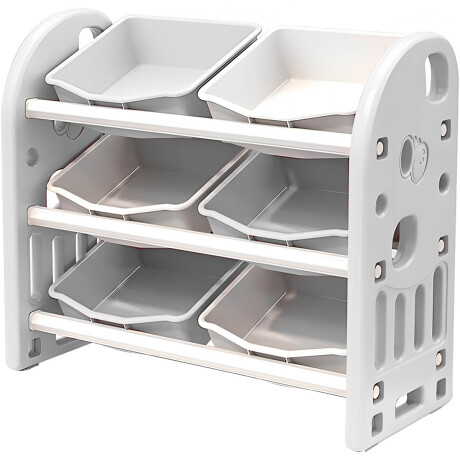 Organizador Estantería 6 Cajones Juguetes P/niños Gris