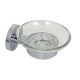 PIEZA DE VIDRIO CON BASE PORTA CEPILLO METAL CROMO BRILLO CROMO