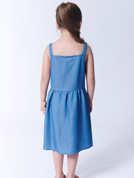 Vestido lyocell tirantes Azul