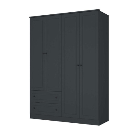 Ropero Americana PLUS 4 puertas 2 cajones 100%MDF Gris Grafito