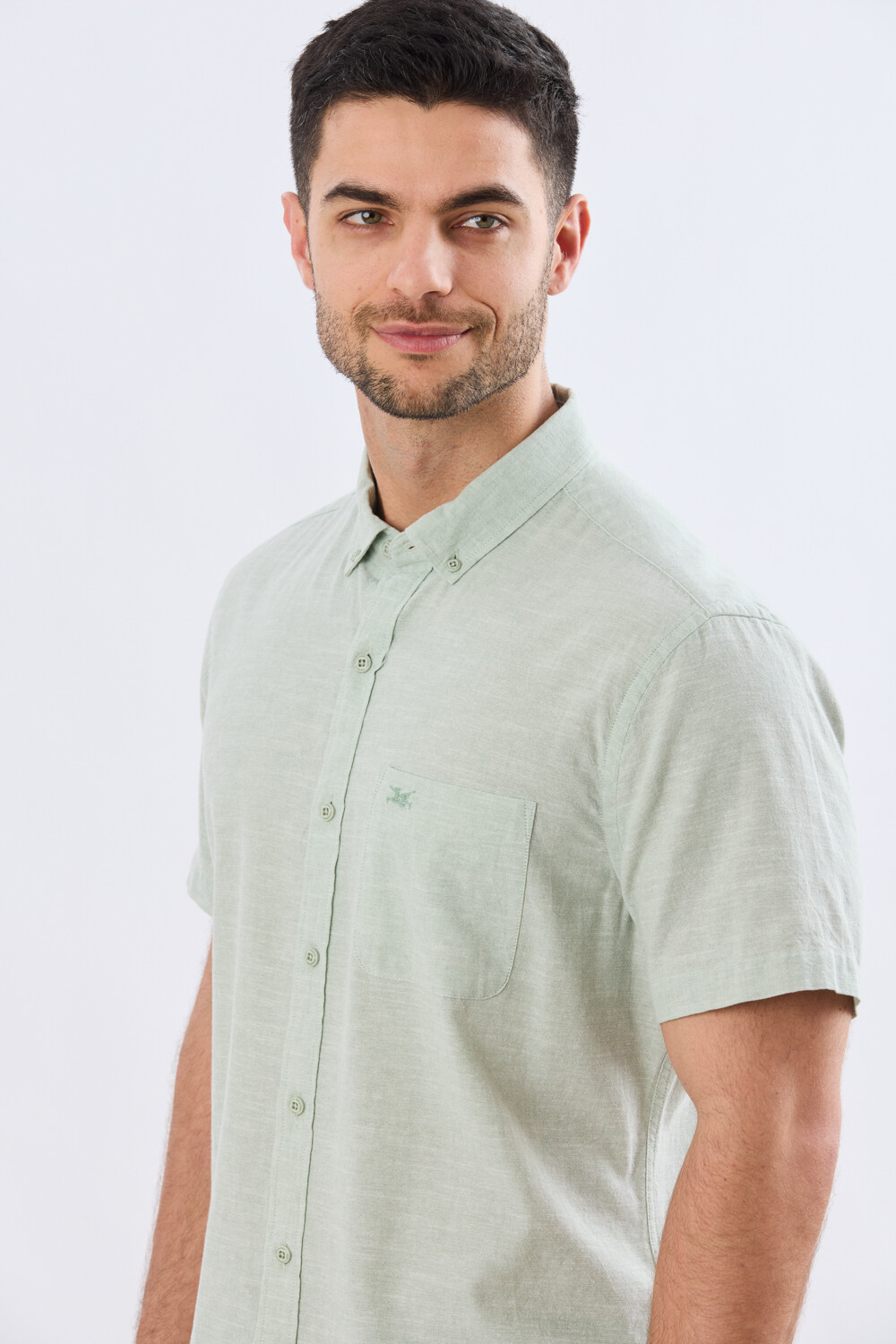 CAMISA LISA DE LINO Menta