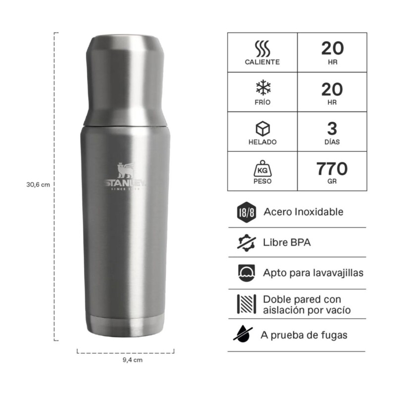 Termo y Mate 2 en 1 Stanley Mate System 2.0 de 800ml Acero