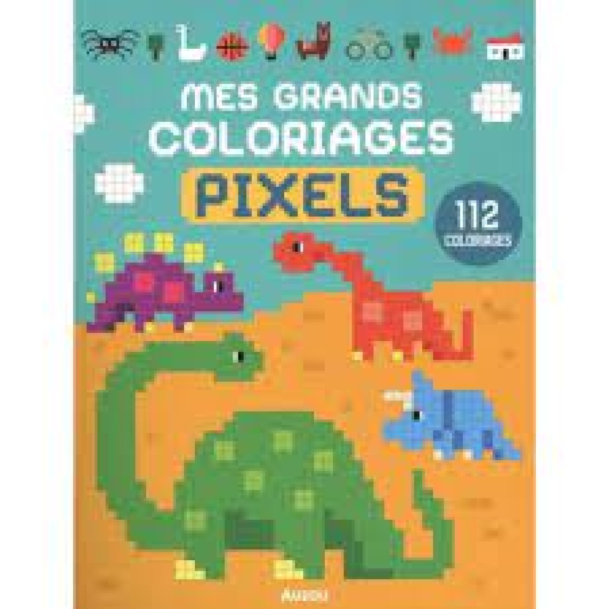 CUADERNO DE DIBUJOS PARA COLOREAR EN PIXELES - DINOSAURIOS 