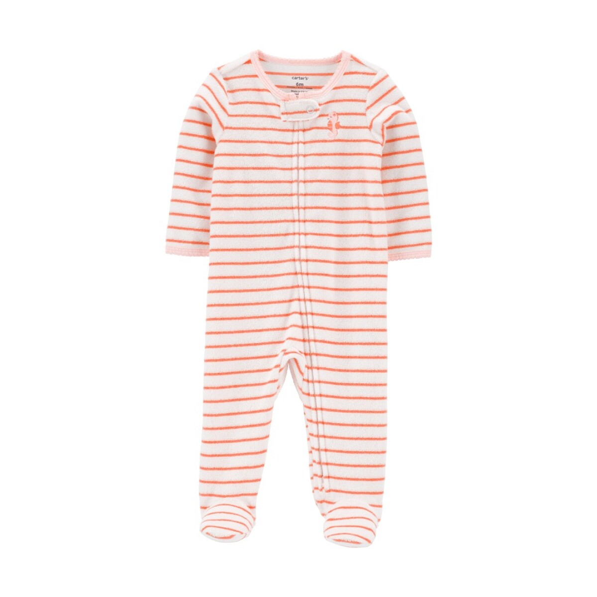 Pijama Carters con Pie a Rayas 1N043810 - BLANCO-NARANJA 