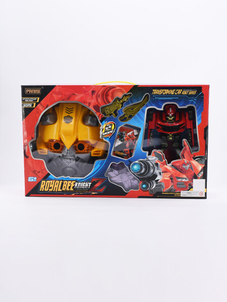 ROBOT TRANSFORMER CON MASCARA ROJO