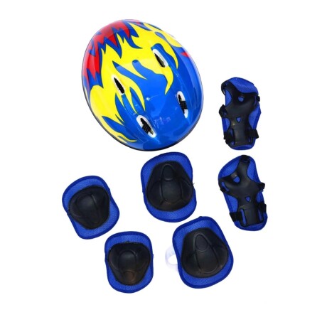 Set Infantil Casco con Rodilleras y Coderas CELESTE