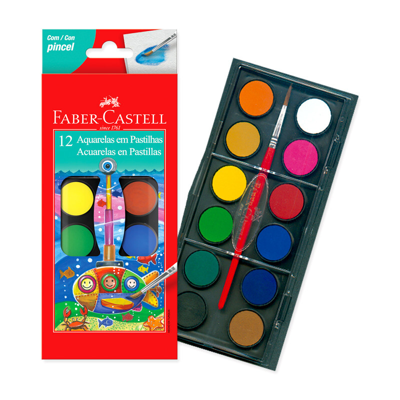 Acuarelas x12 + Pincel Faber-Castell #Acuarelas x 12 Faber Castell + Pincel