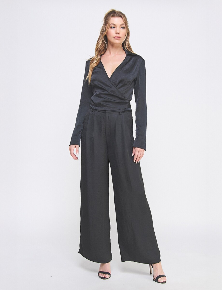 Pantalon Satinado - Negro 