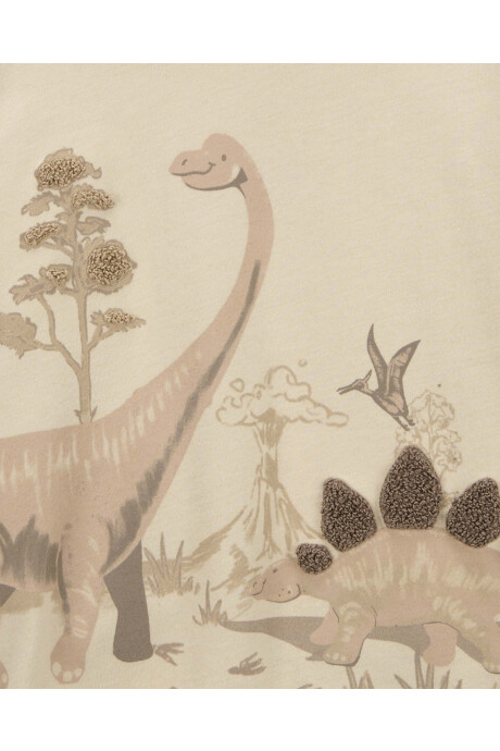 Remera de algodón, con capucha, diseño dinos Sin color