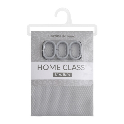 Cortina de Baño Home Class Dobby con Argollas 180 x 180 cm GRIS