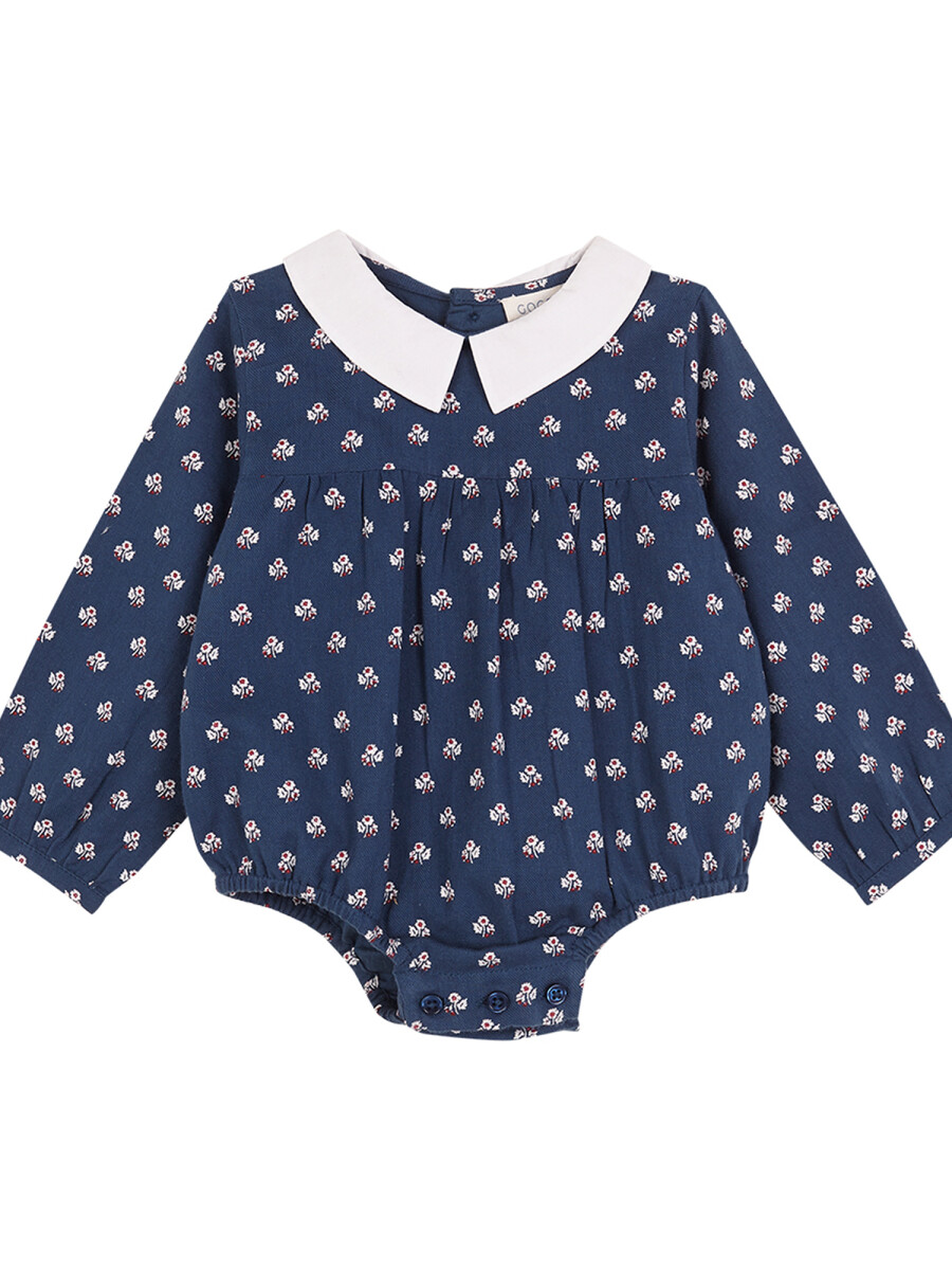 Rana Estampada Azul Medio Oscuro