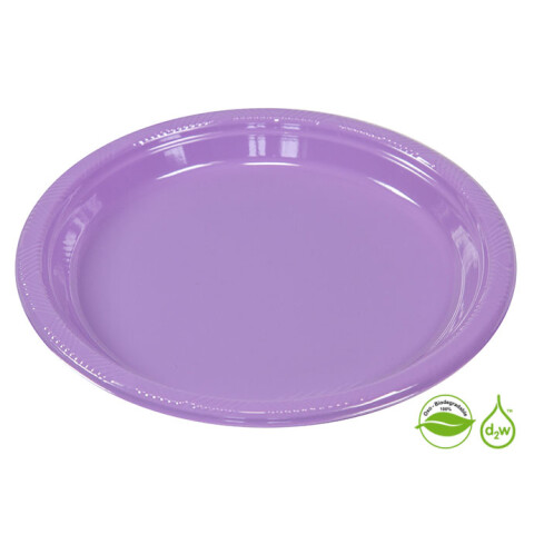 Plato Biodegradable 23cm x10Un Lila