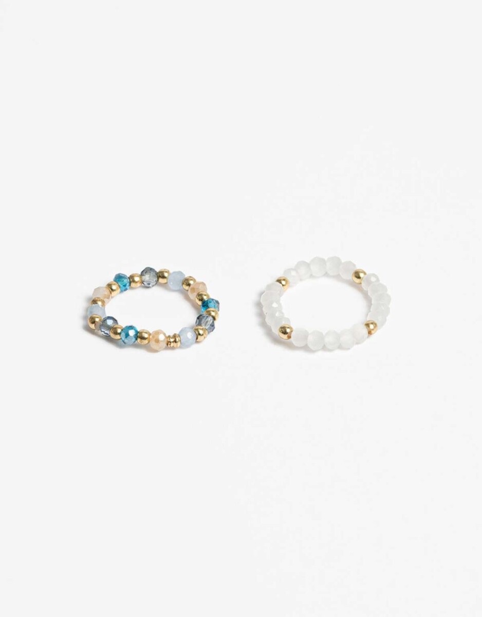 Set De Anillos Con Beads - Dorado 