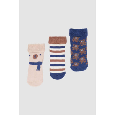 Pack x3 medias bebe con diseño puño volcado Variante 27