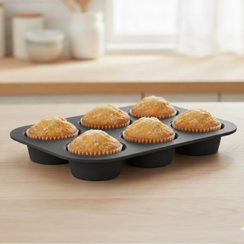 Molde silicona cupcakes 6 porciones GRIS