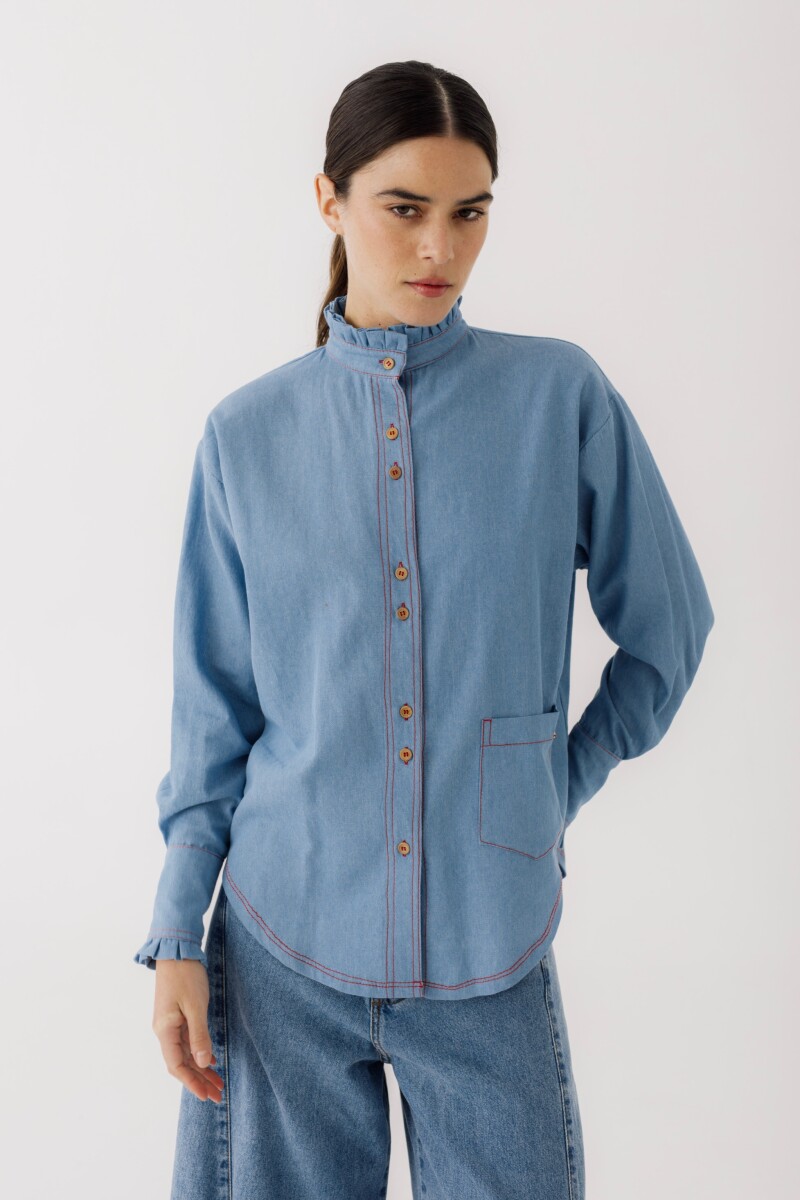 CAMISA OTA JEAN Celeste