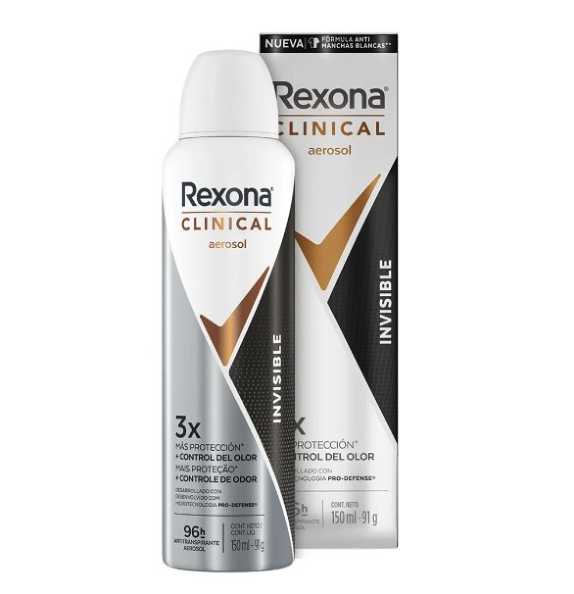 Antitranspirante Rexona Clinical Aerosol 150ml - Invisible 