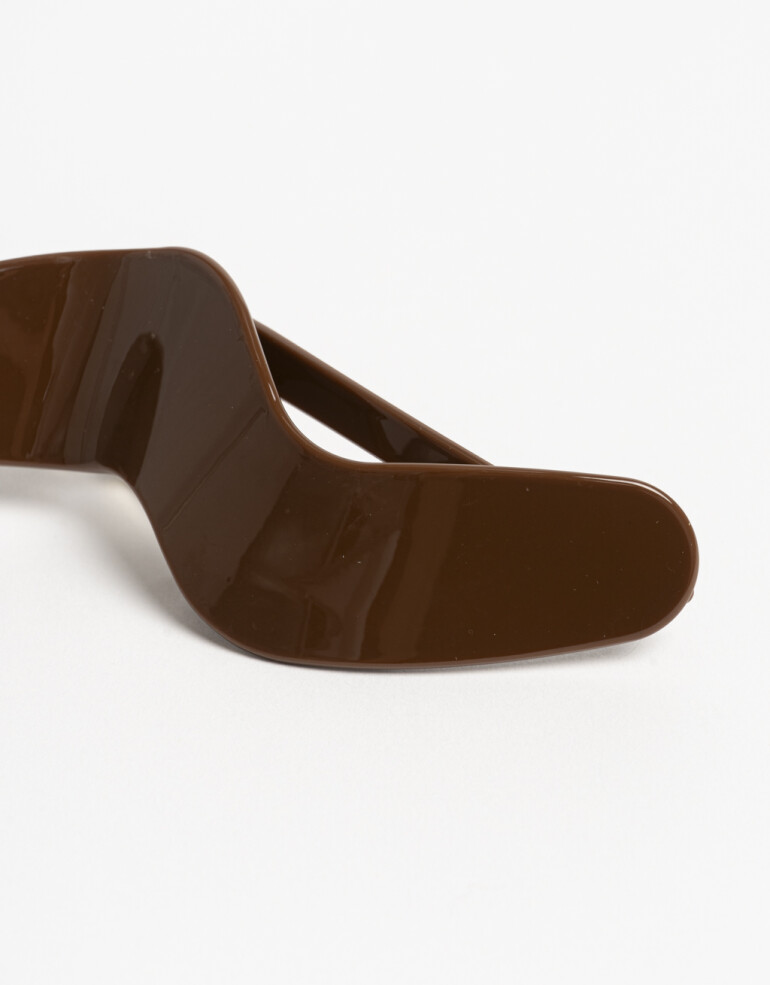 Broche Acrilico Broche Formato Wavy Moda De Actilico. - Marron Chocolate