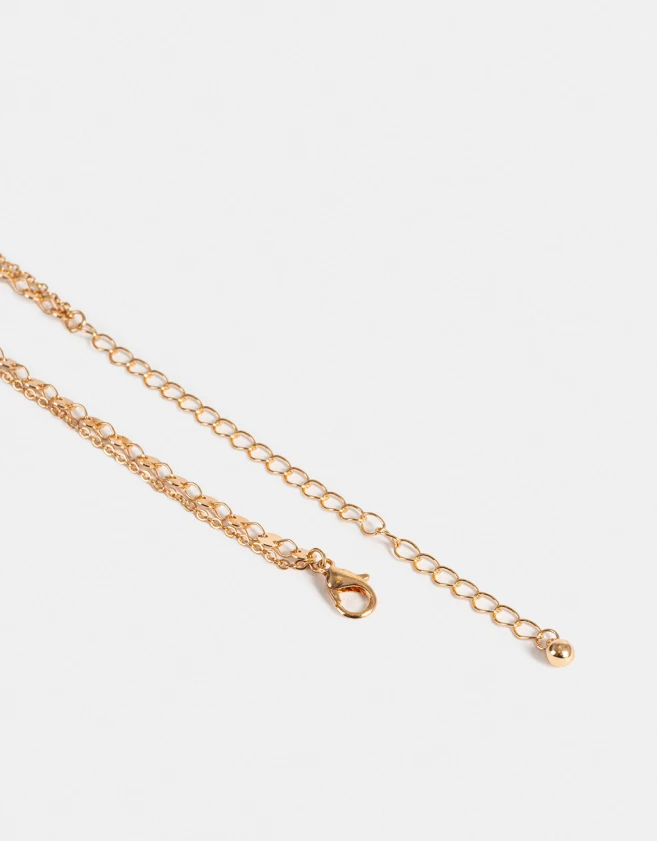 Collares Cortos Capsula Especial Collar Con Dije Con Luna Y Estrellas - Dorado
