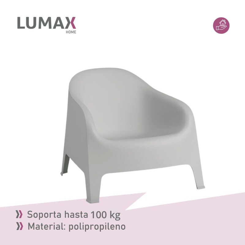 Silla Plastico Skarpo Jardin Liso Gris