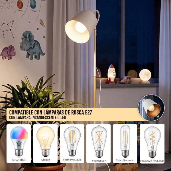 Lámpara De Pie Moderna Nórdica Para Living Con Brazo Flexible de 1.5 Metros Imback Color Blanco Lámpara De Pie Moderna Nórdica Para Living Con Brazo Flexible de 1.5 Metros Imback Color Blanco