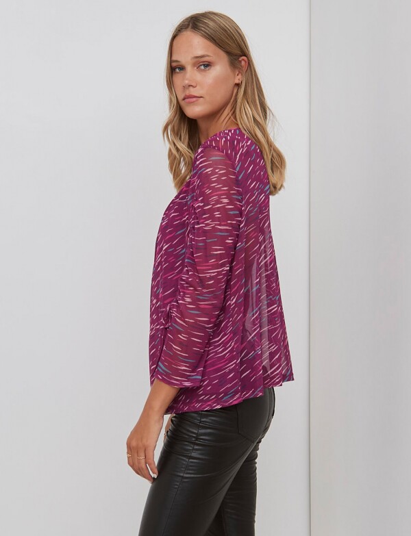 Blusa Tul Print VIOLETA/MULTI