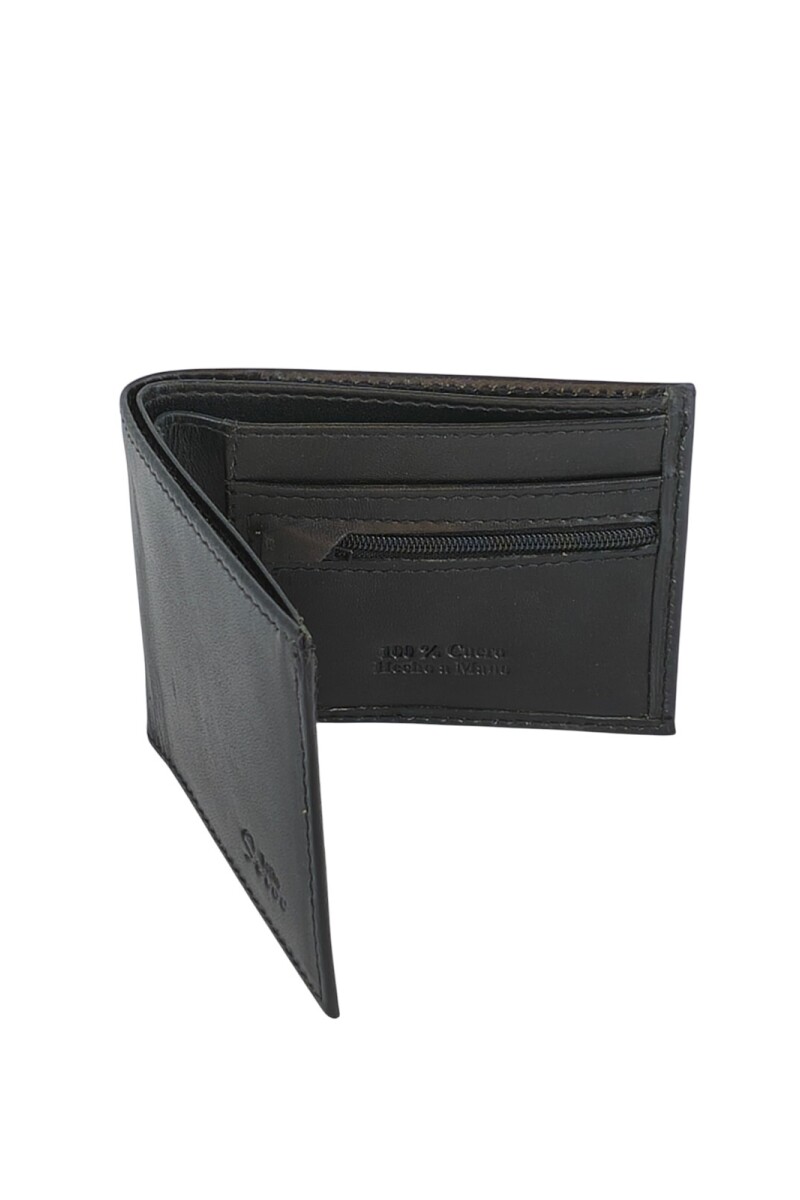 Billetera con cierre interior para monedas Negro