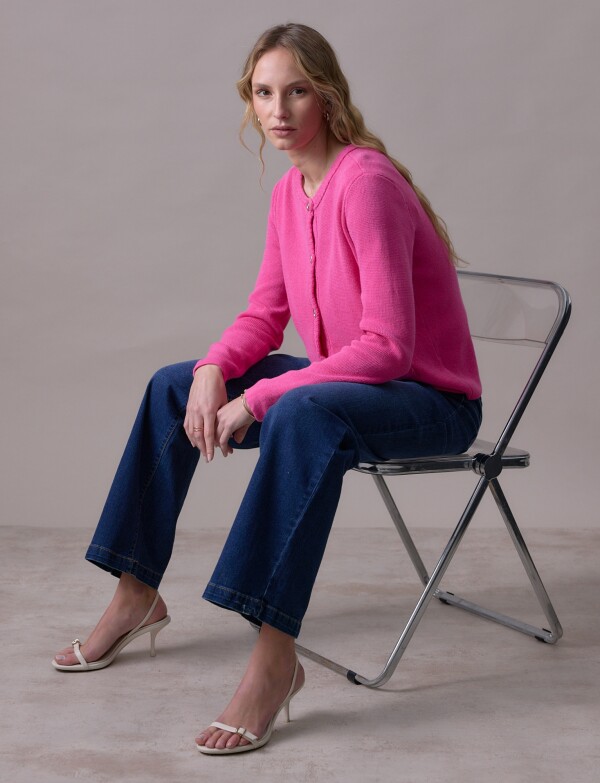 Cardigan Algodón FUCSIA