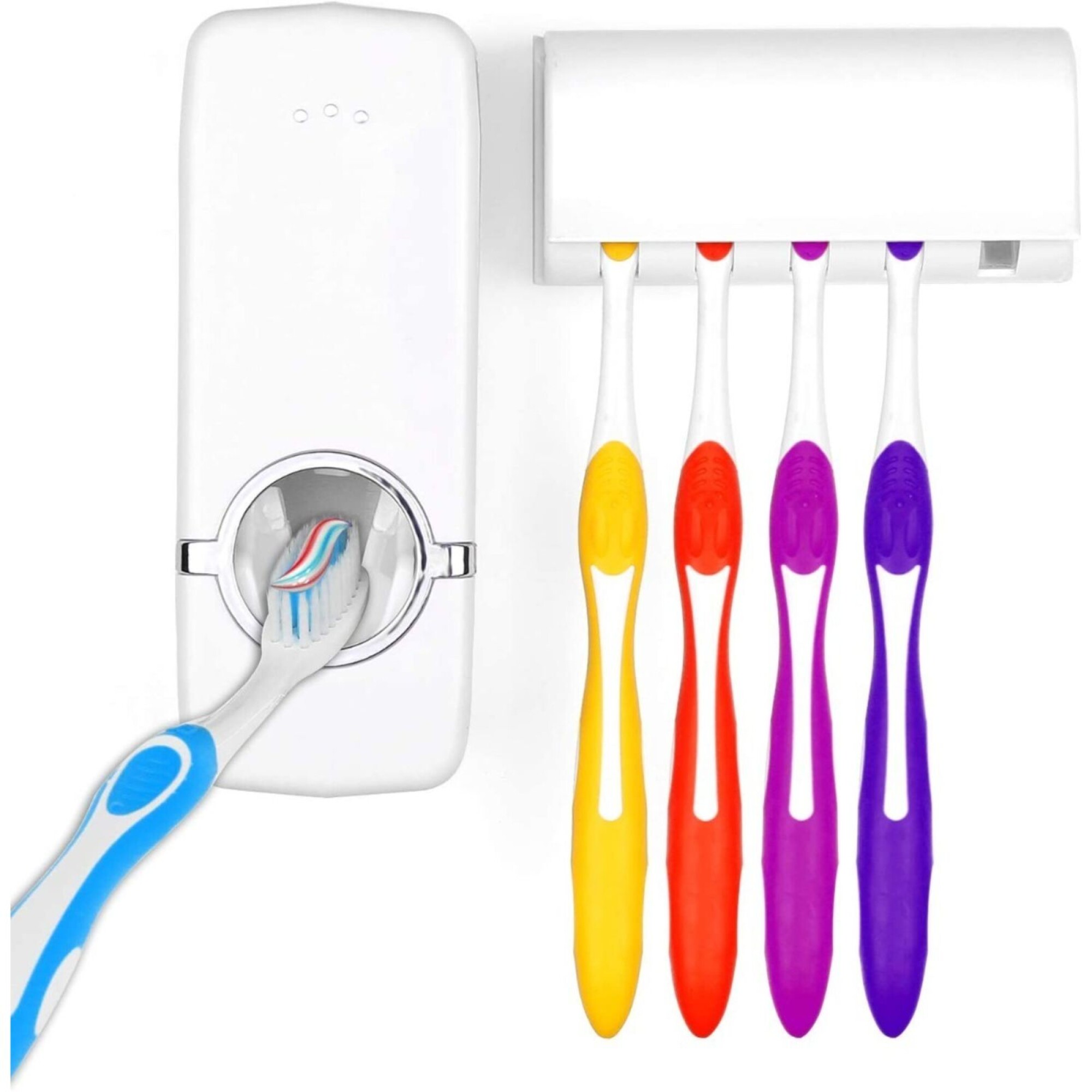 Dispensador Automatico Pasta Dental Y Porta Cepillo - Color Variante BLANCO  — Atrix