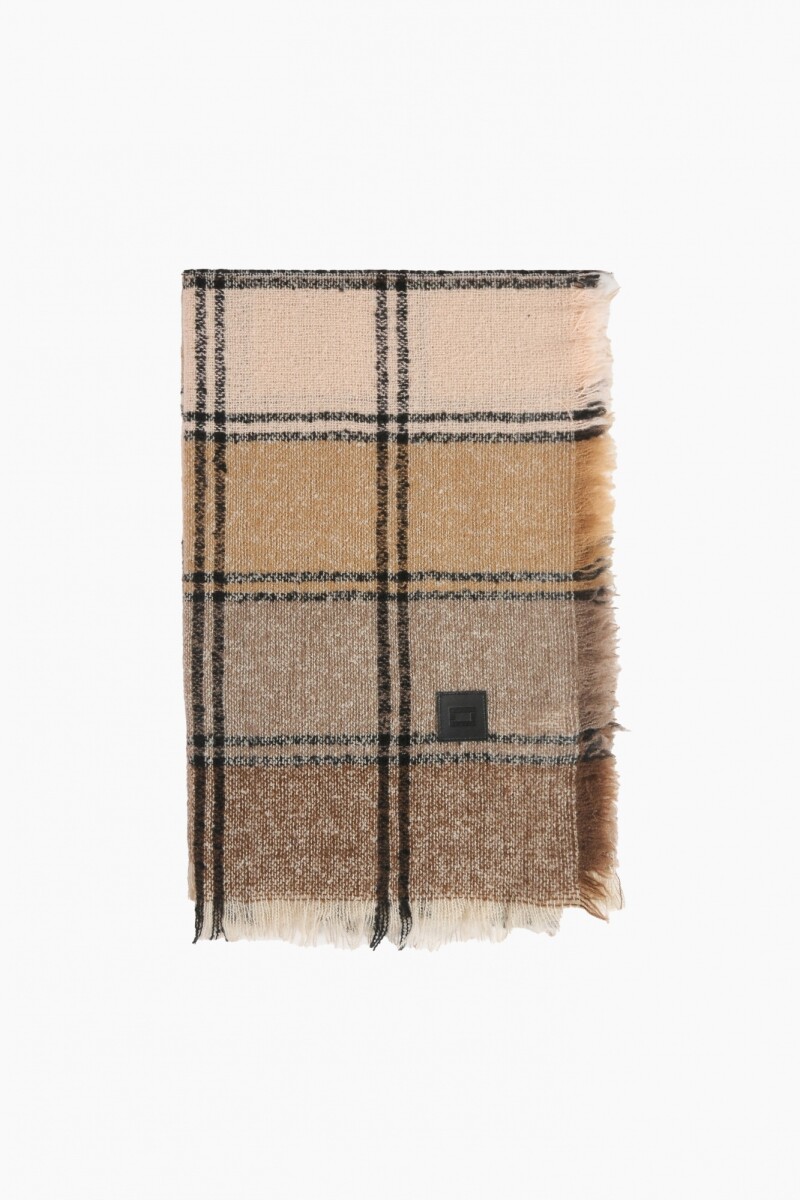 Pashmina a cuadros tostado