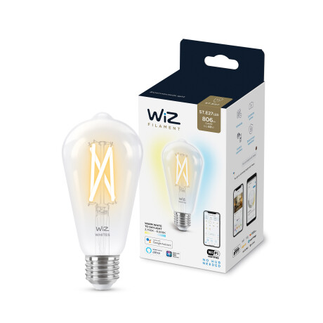 Philips Wiz - Lámpara Led Inteligente 929003018612 - 7W. Blanco. ST64. E27. 2700K-6500K. 001