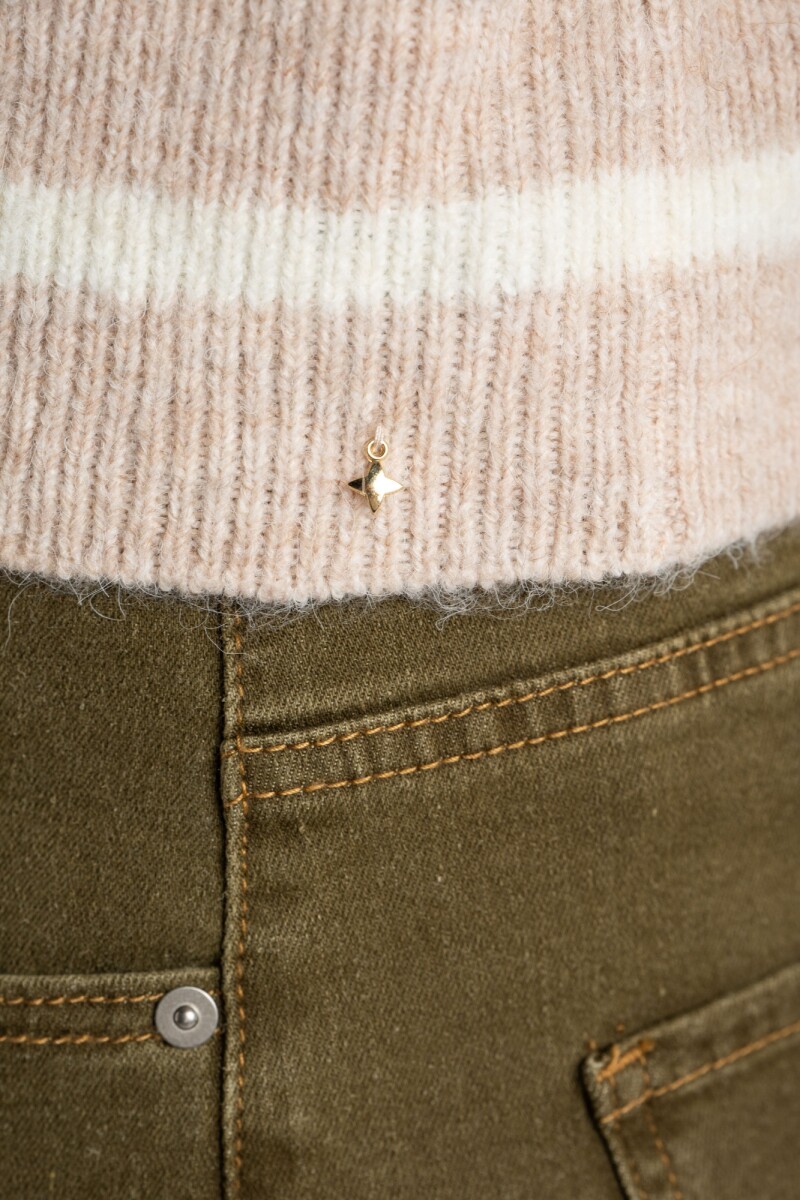 Chaleco Tejido Rayado Nacar