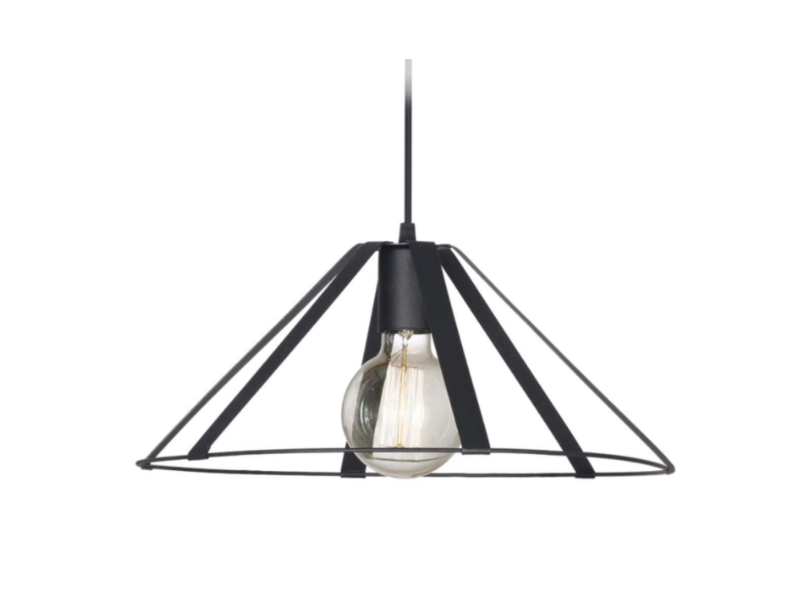 COLGANTE ESQUEL 1L CONICO NEGRO E27 