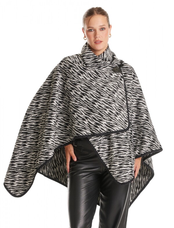 Ruana Animal Print NEGRO/GRIS