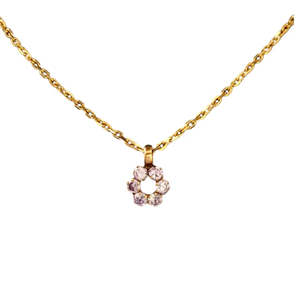 Dije Flor-Oro bajo-Piedra Zirconia-CP8541 conpiedra