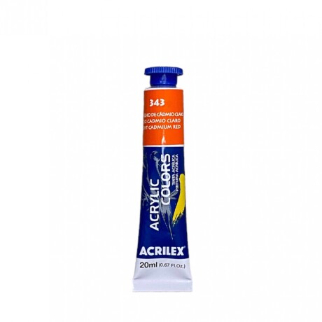 Pintura Acrílica para Lienzo Acrilex 20ml (Tonos Rojos) 343 Rojo Cadmio Claro