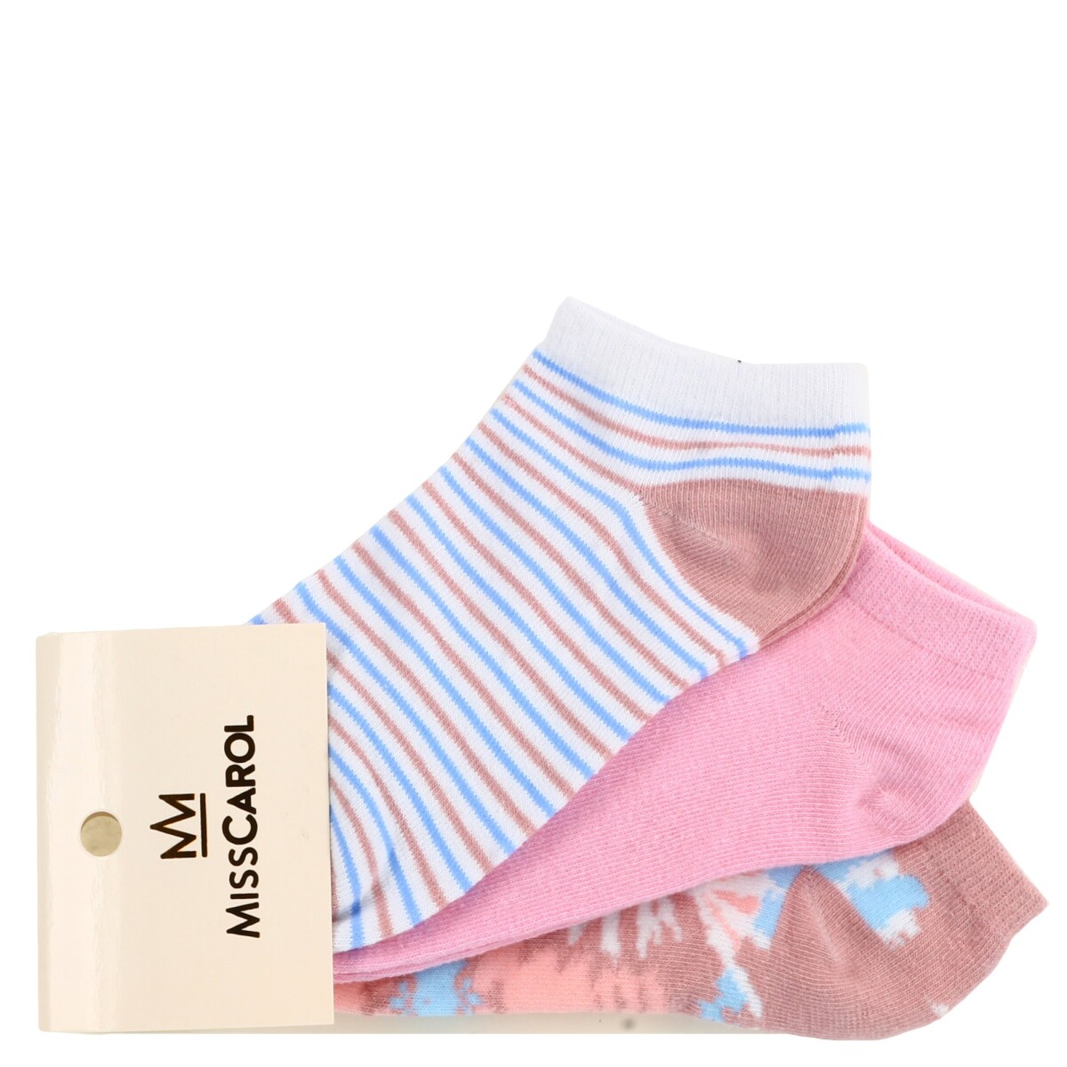 Medias de Mujer Miss Carol MEDIA PACK X3 SNIKER LUREX - Rayas / Rosado / Rosado Salmon 