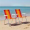 Set X 2 Sillas Altas Aluminio Clásica A Rayas NARANJA