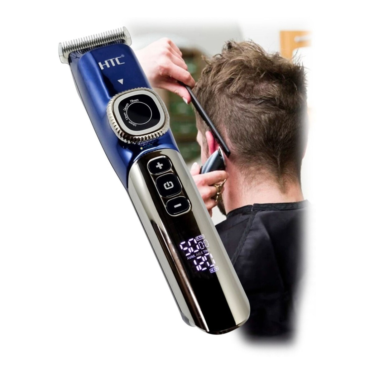 Cortapelo Cortadora Recargable Display Htc Velocidades - Color Variante Azul 
