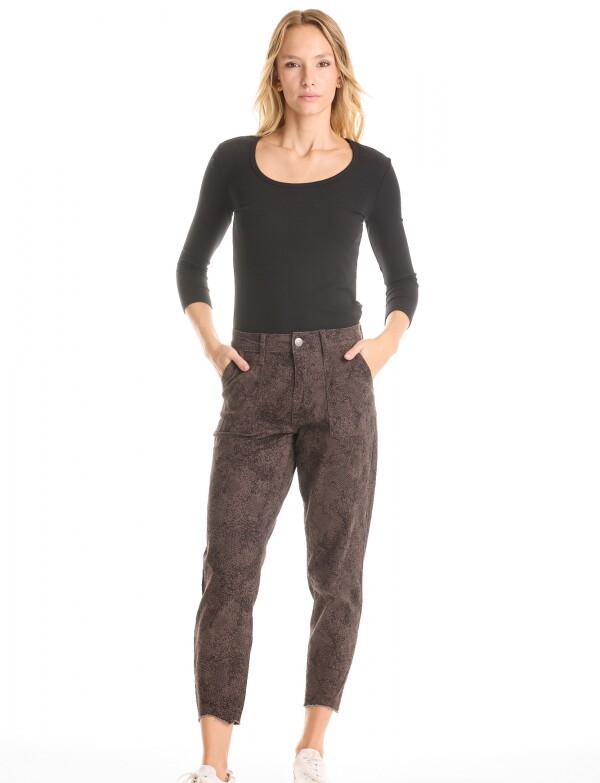 Pantalon Crop & Desflecado GRIS/MULTI