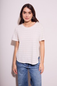 Remera M/corta Texturada Algodón Nacar