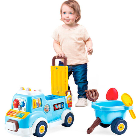 Auto Buggy Andador C/trailer Encastre + Accesorios Celeste
