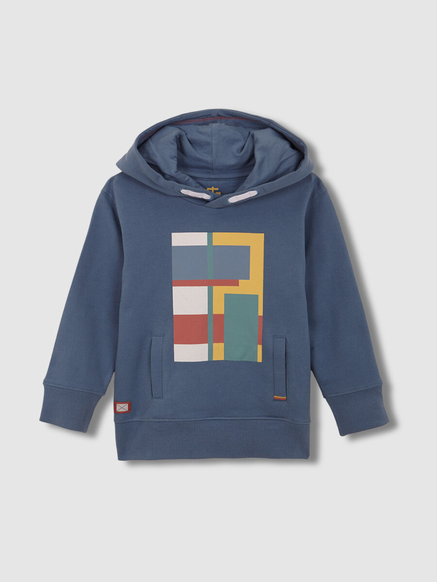 Sudadera Print Geometrico Plomo