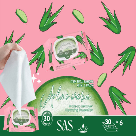 Toallitas desmaquillantes x30pcs fragancia de aloe vera Toallitas Desmaquillantes X30pcs Fragancia De Aloe Vera