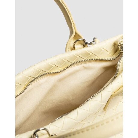 Cartera City Trenzada Amarillo Claro