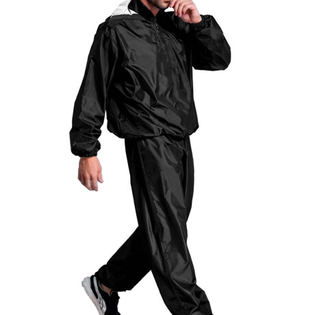 Traje Sauna Para Sudor De Dos Piezas Con Capucha Negro